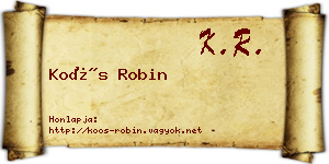 Koós Robin névjegykártya
